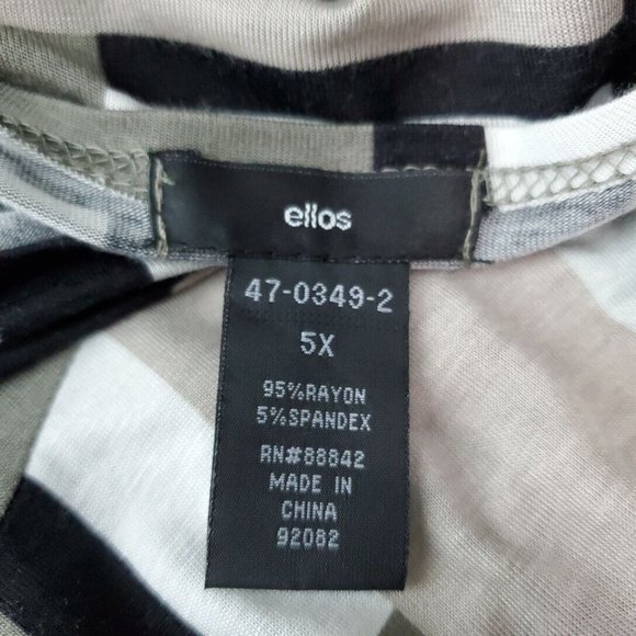 Ellos Womens Top Plus Size 5X Stretch Deep V-Neck Gathered Front Multicolor - Picture 5 of 6